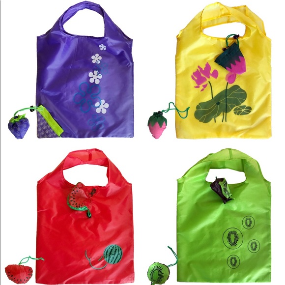 4 Fruity Reusable Bags - NWT - Picture 1 of 9